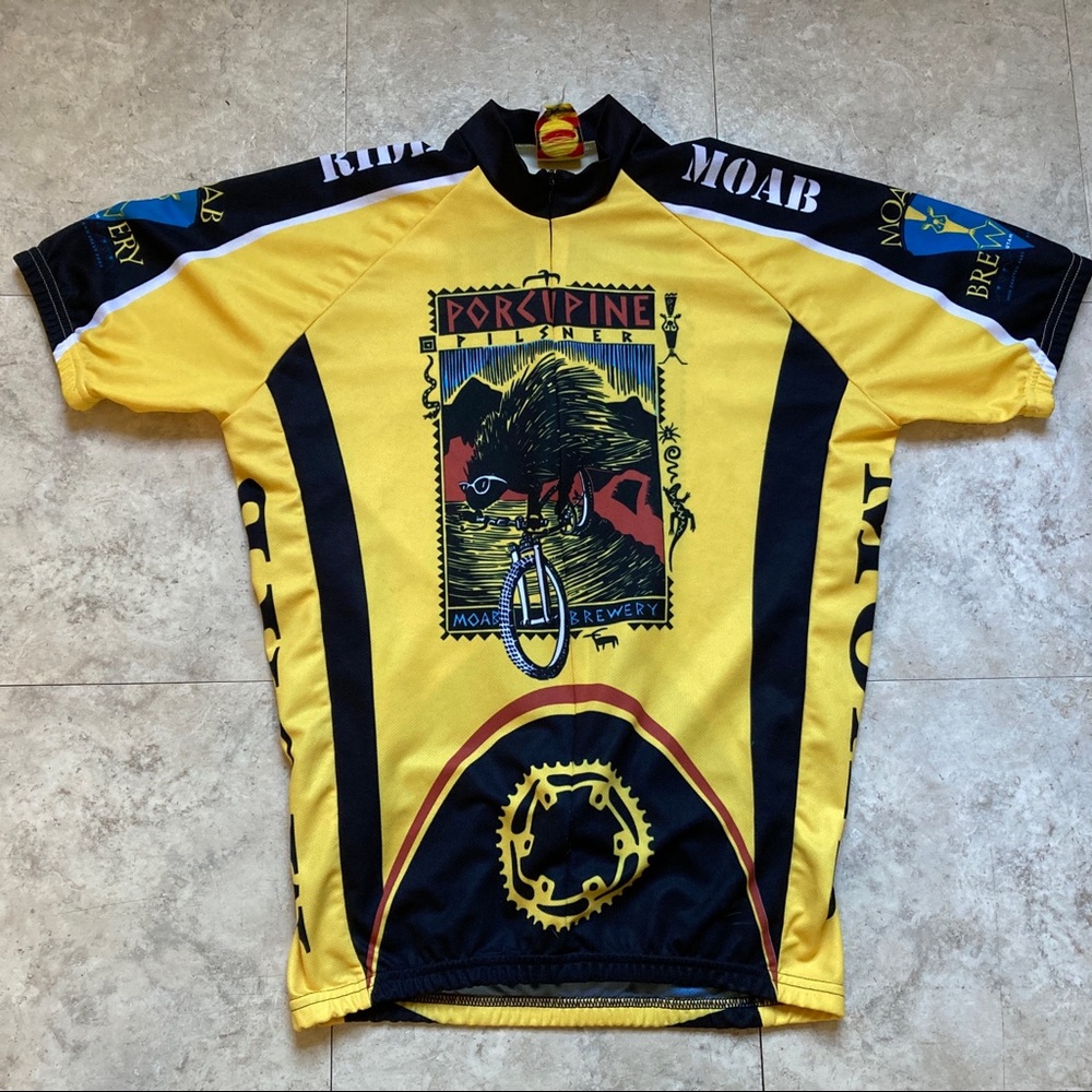 Moab Brewery Porcupine Pilsner Cycling Short Sleeve Jersey 3/4 Zip